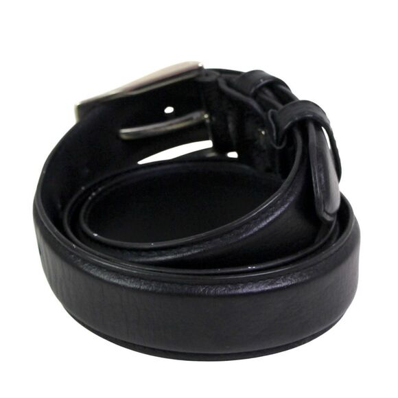 Novin Leather BLACK REAL LEATHER 1 1/4"Wd CASUAL DRESS MEN'S BELT Sz 42/105 (37A - Picture 4 of 13